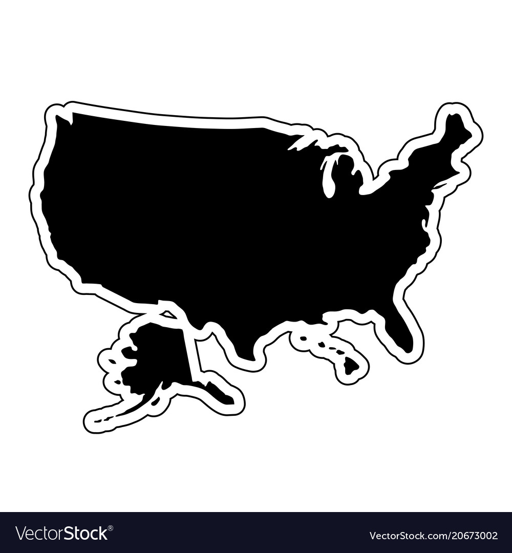 Black silhouette of the country usa