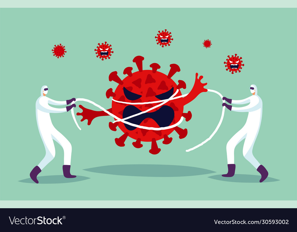 Concept two doctors are fighting Royalty Free Vector Image