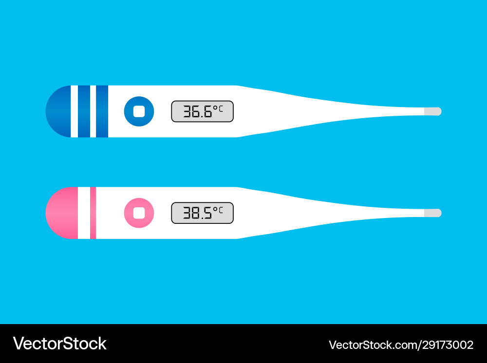 Digital electronic thermometers Royalty Free Vector Image