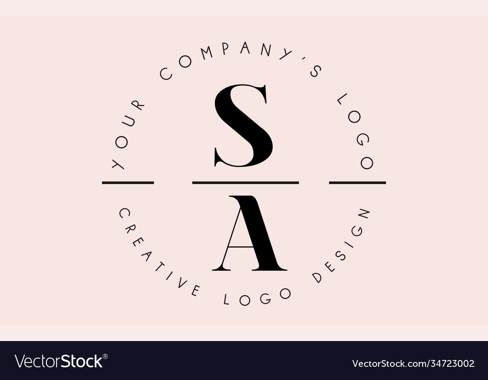 Letters Sa S A Logo Set As A Stamp Or Personal Vector Image