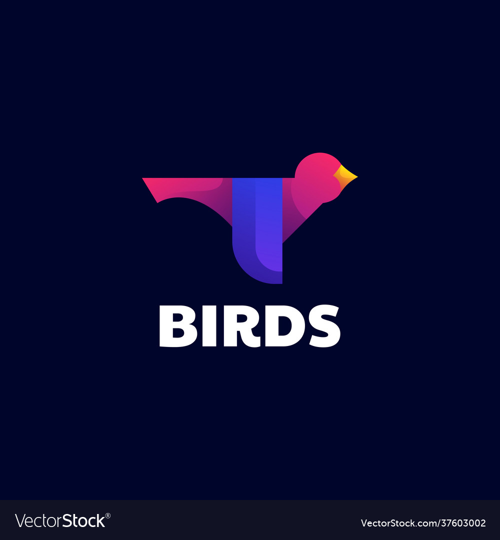 Logo birds gradient colorful style