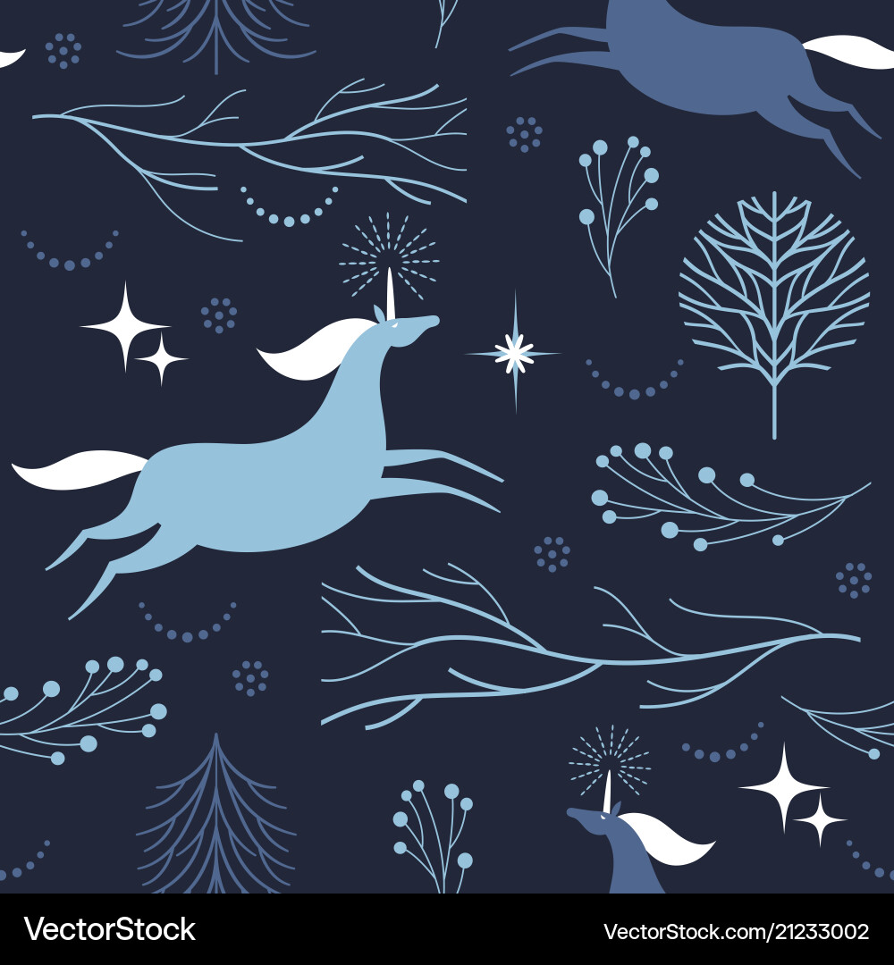 Seamless pattern with unicorns Royalty Free Vector Image