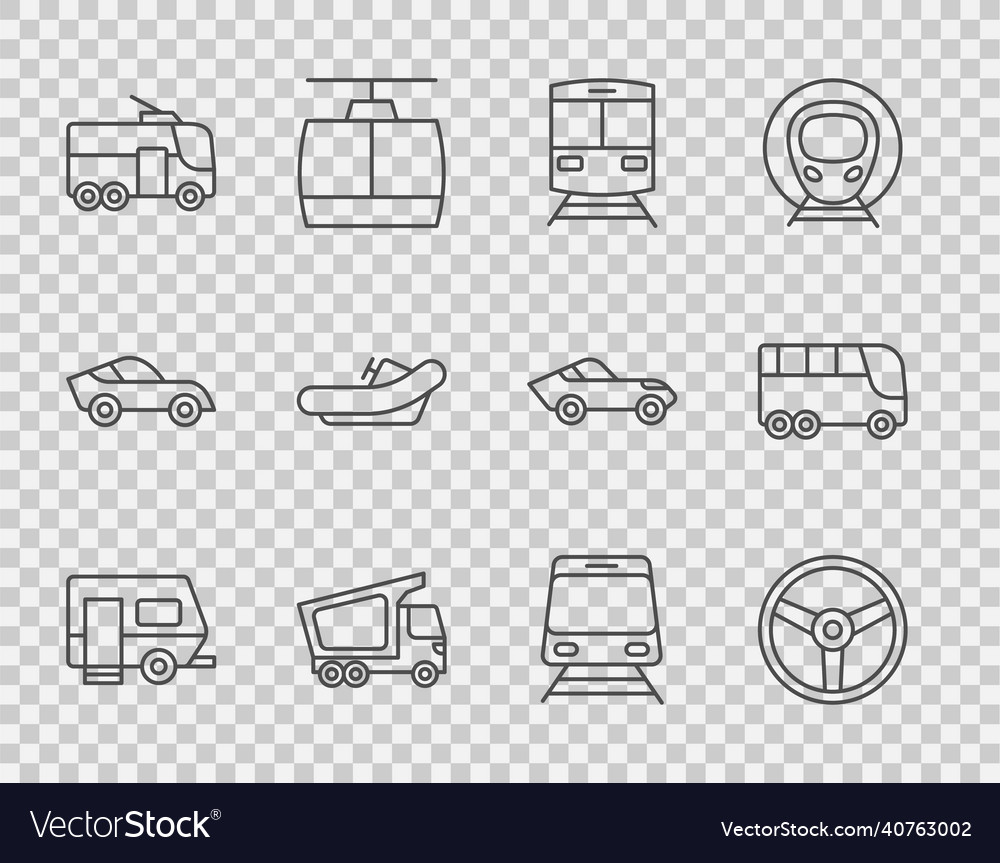 Set line rv camping trailer steering wheel train