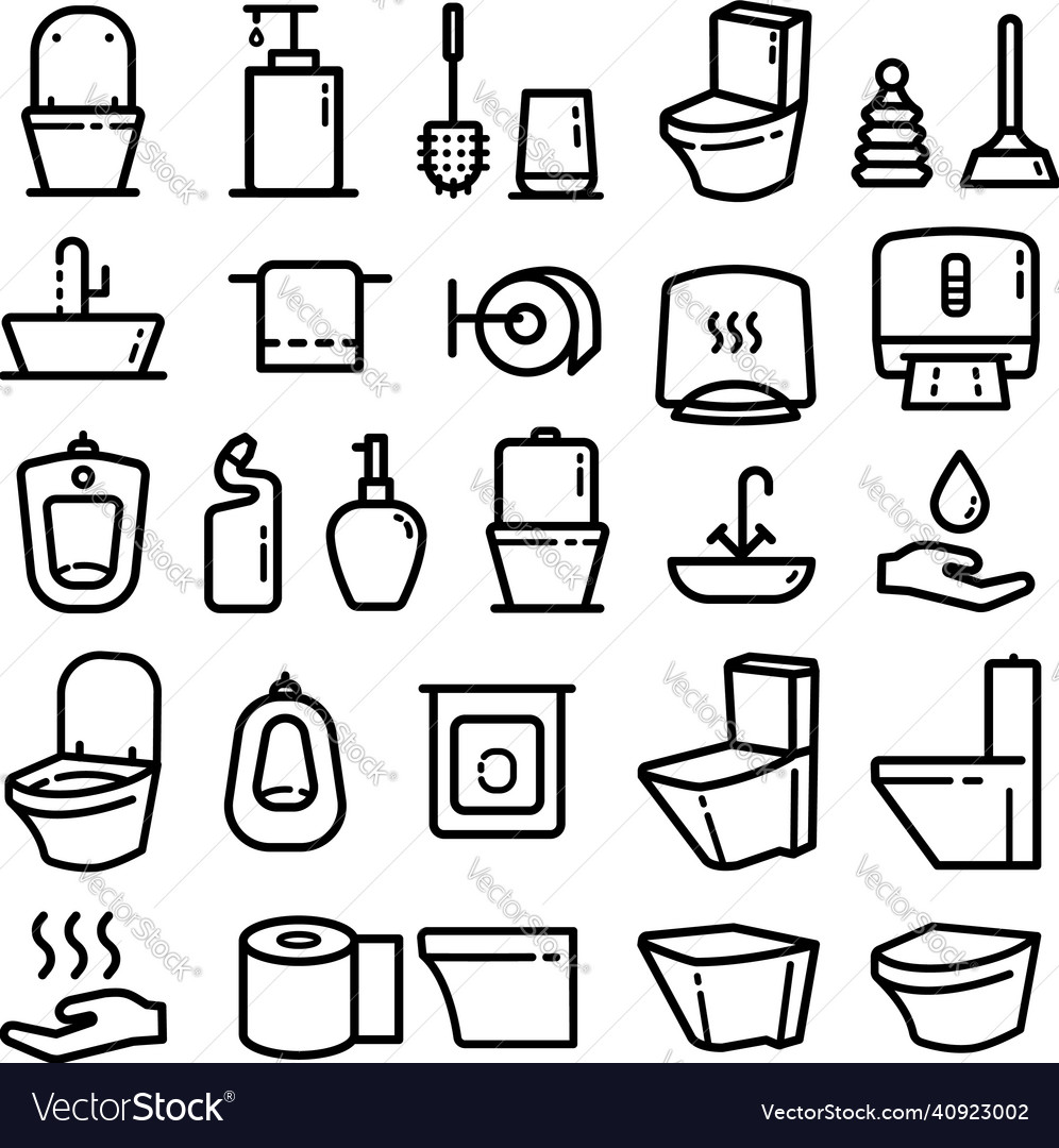 Set Of Toilet Sanitary Icons Royalty Free Vector Image