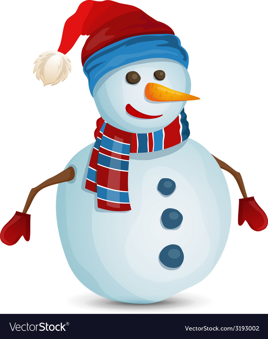 Snowman isolated Royalty Free Vector Image - VectorStock