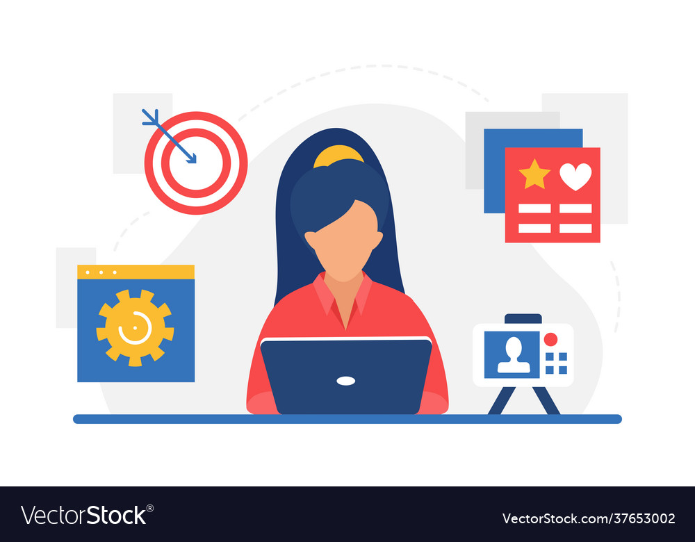 Target marketing in social media concept woman