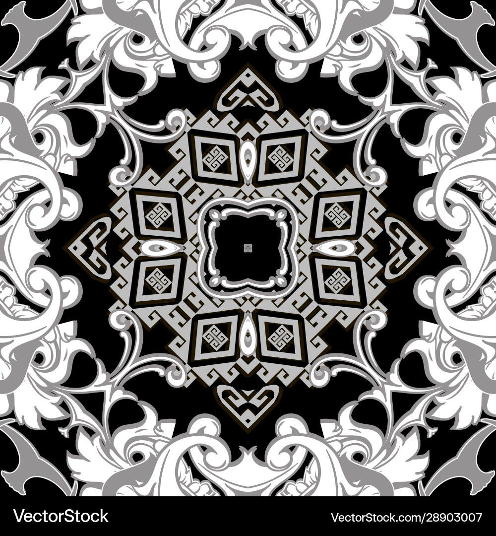 Baroque seamless pattern vintage Royalty Free Vector Image