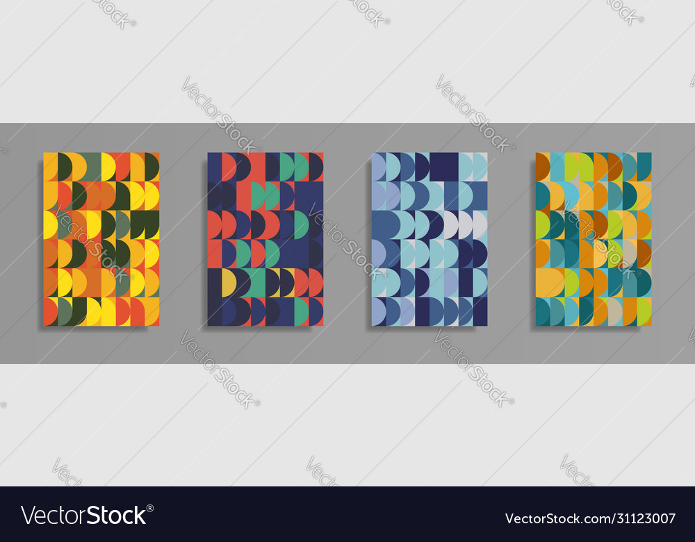 Cards with geometric pattern set 7 Royalty Free Vector Image