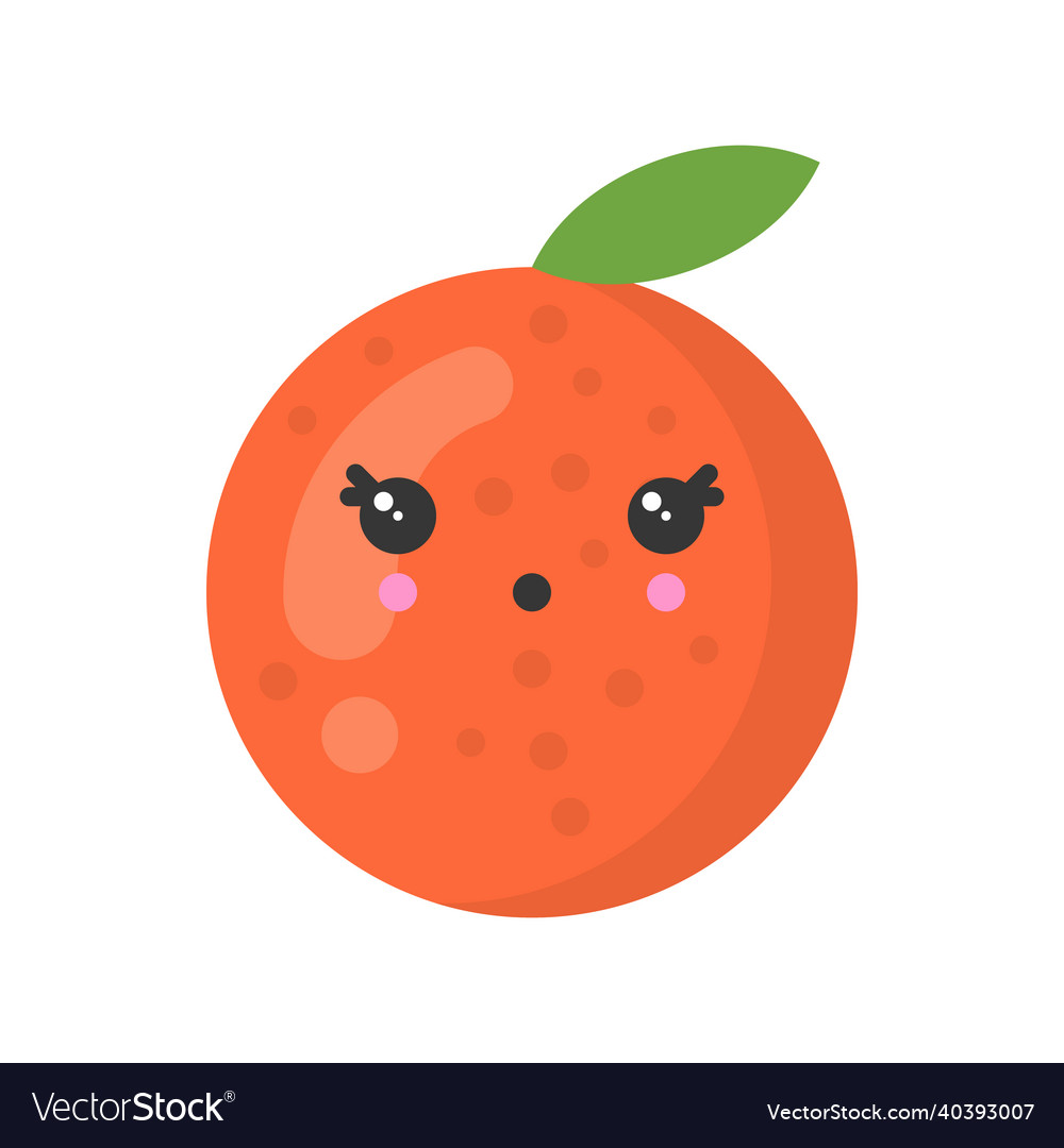 Cute smiling orange isolated colorful Royalty Free Vector