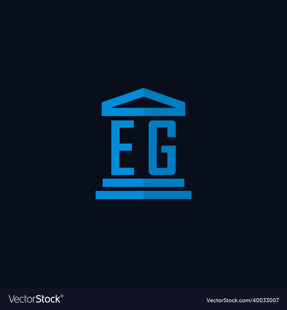 Eg initial logo monogram with simple courthouse