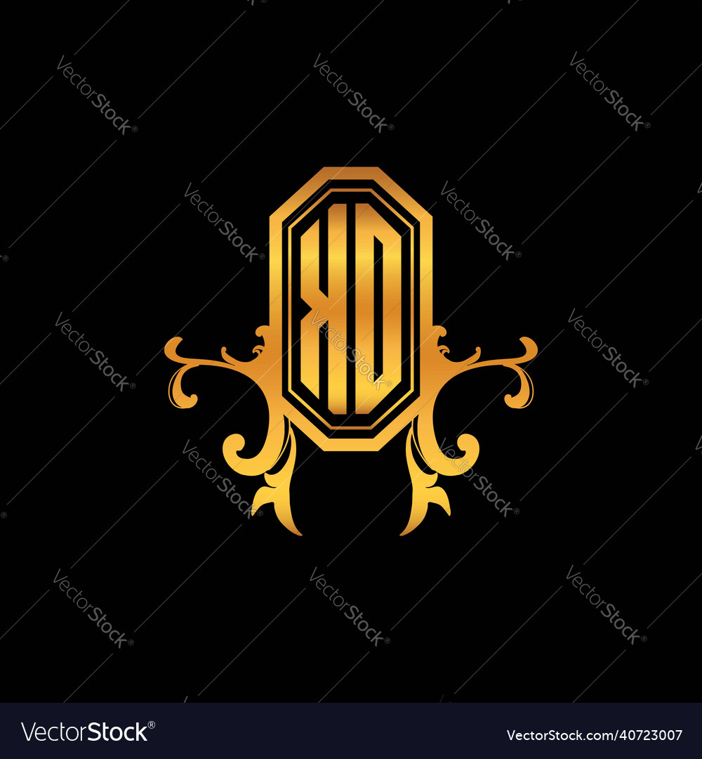 Ko logo monogram vintage geometric ornament