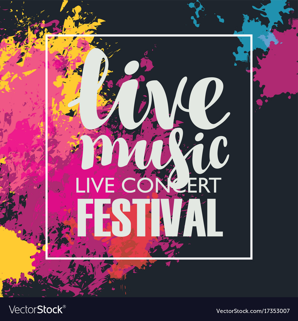 Music festival poster with bright abstract spots Vector Image