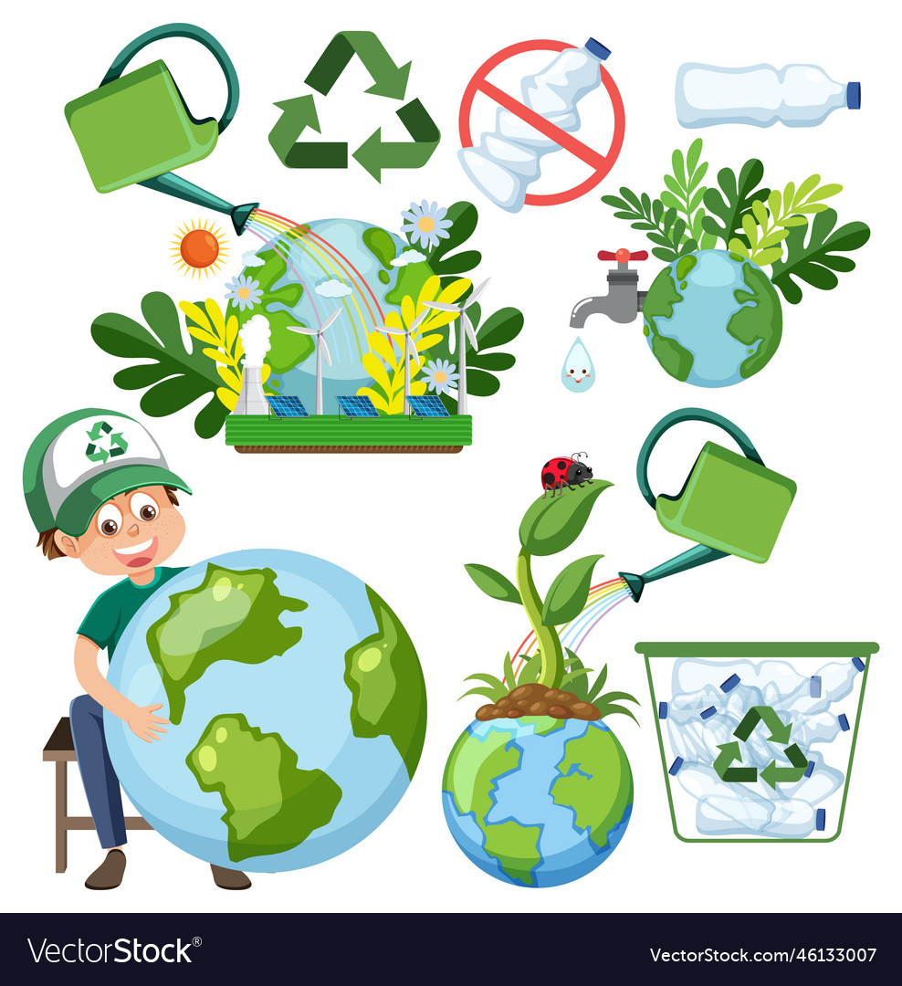 Save the earth graphics and icons collection