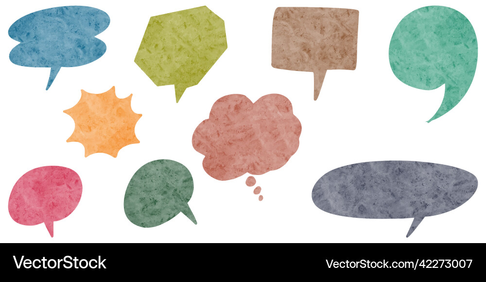 Watercolor hand drawn speech bubbles isolate Vector Image