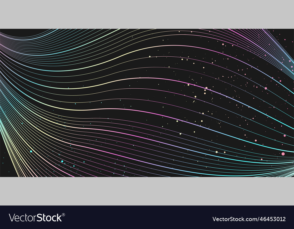 Schwarzer abstrakter Hintergrund mit holographischer Wavy