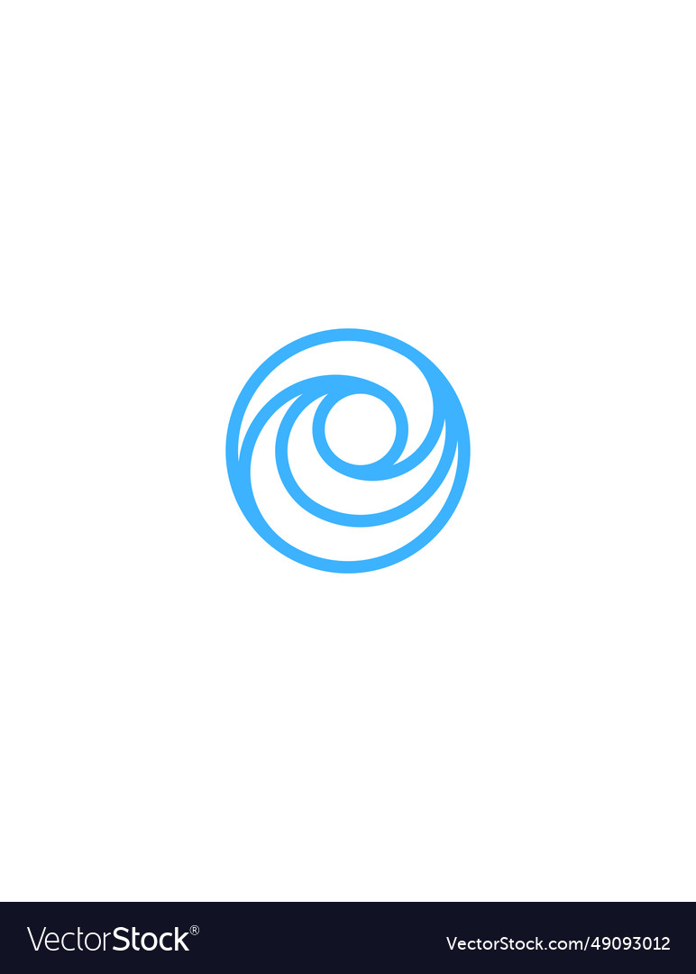 Circular blue waves icon logo design Royalty Free Vector