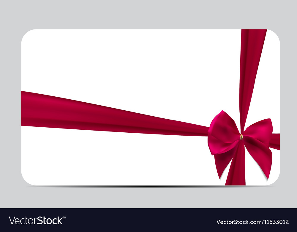 Gift card template with silk ribbon and bow Vector Image