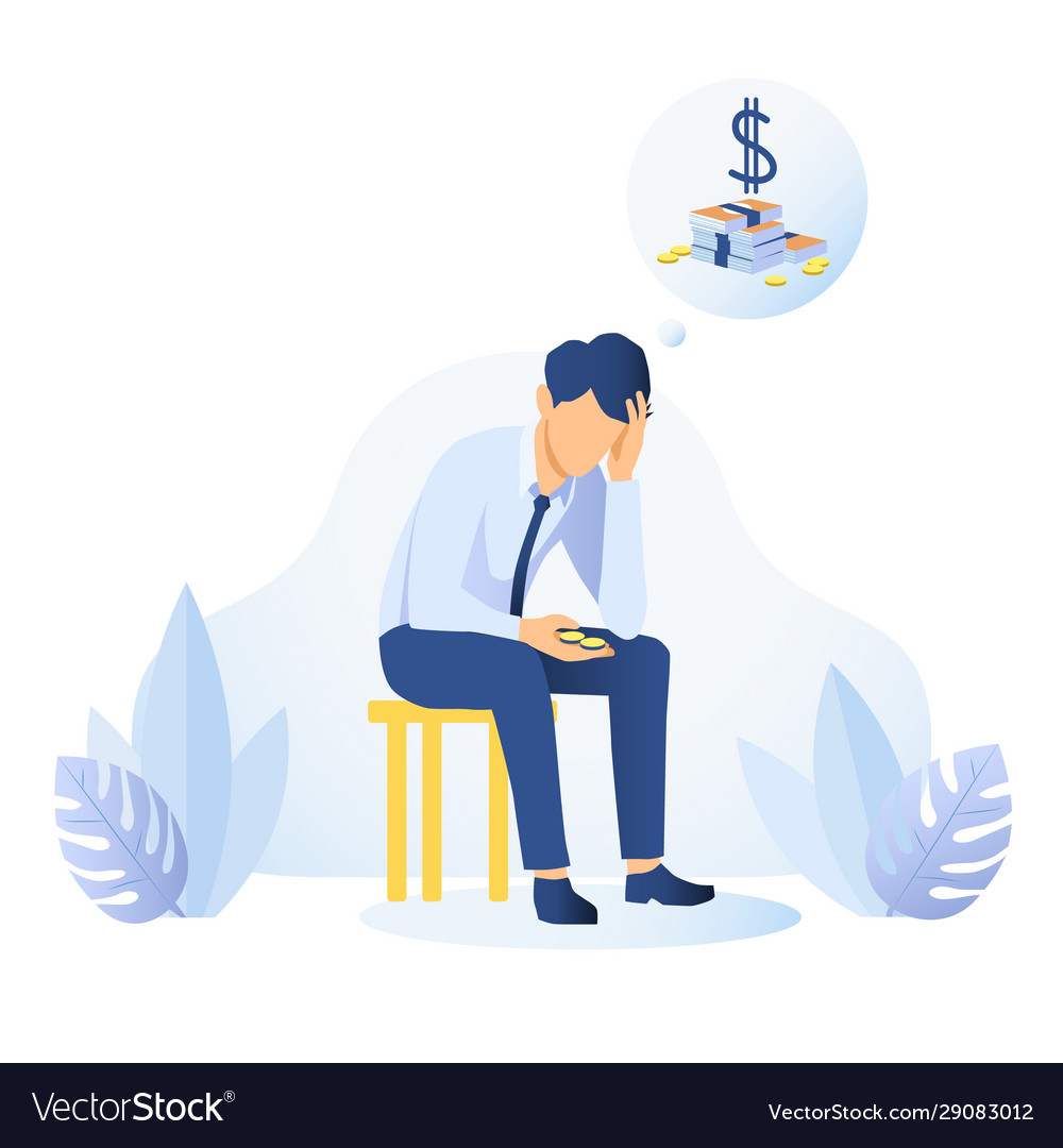 money-shortage-and-financial-problem-concept-vector-image