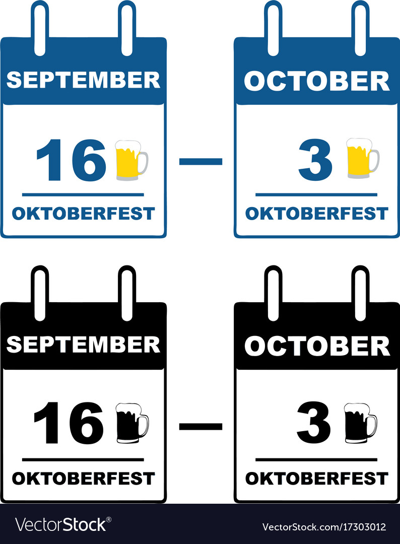 Oktoberfest calendar Royalty Free Vector Image