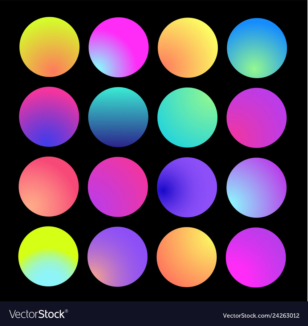 Rounded Holographic Gradient Sphere Multicolor Vector Image