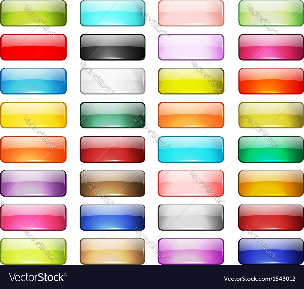 Set of glossy button icons for your design Vector Image