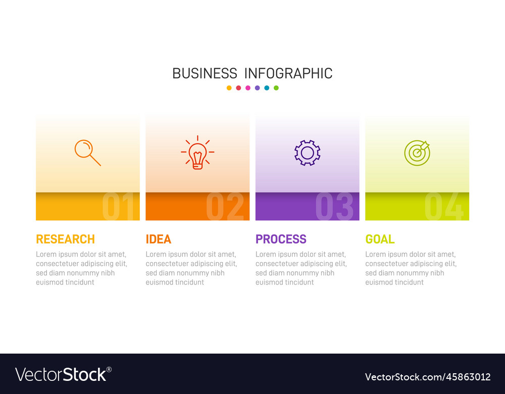 Vertical Infographic Design With Icons And 4 Vector Image