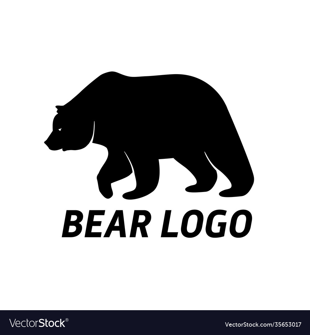 Bear logo simple icon designs in flat style Vector Image