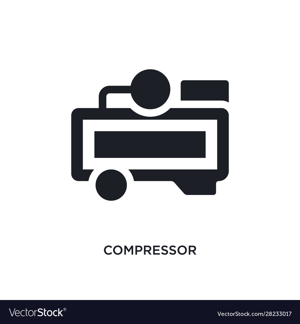 Black compressor isolated icon simple element Vector Image