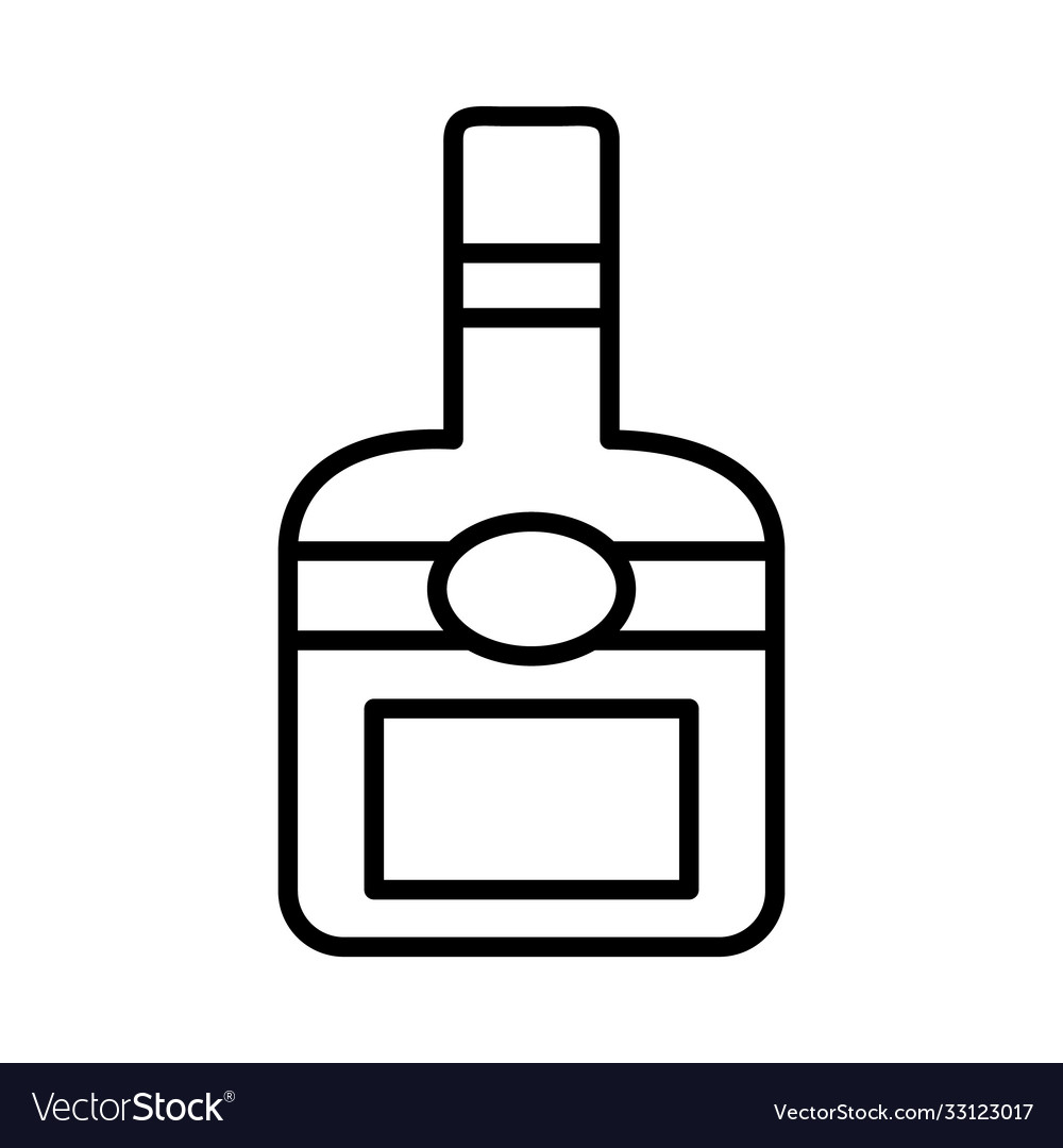 Cognac bottle icon line style Royalty Free Vector Image