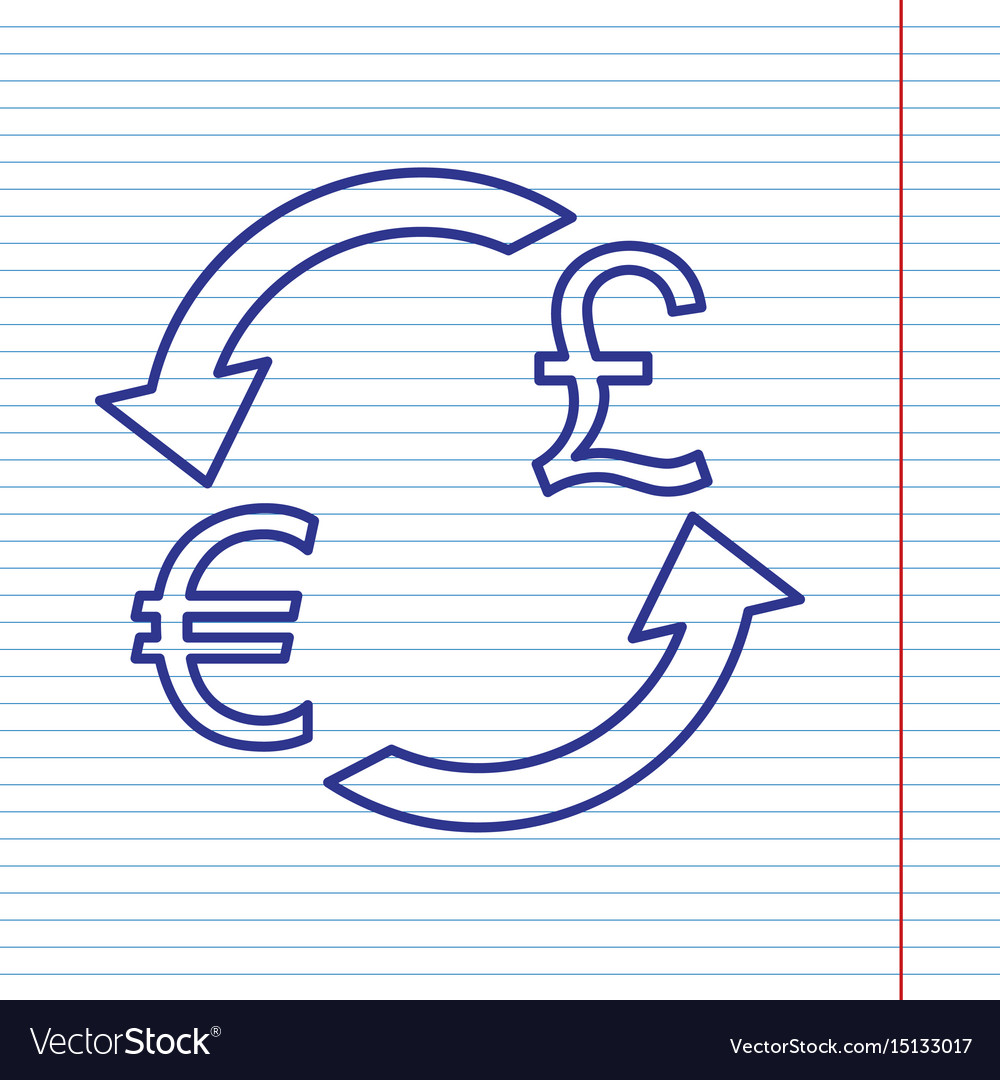 Currency Exchange Sign Euro And Uk Pound Vector Image Sign Euro And Uk Pound Vector Image