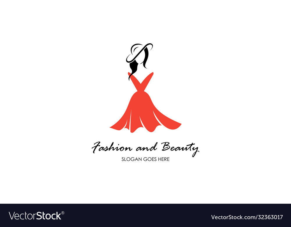 Fashion female dress and beauty logo Royalty Free Vector