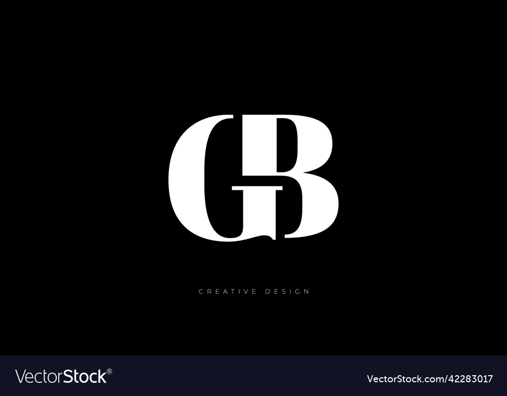 Gb letter style creative concept logo Royalty Free Vector