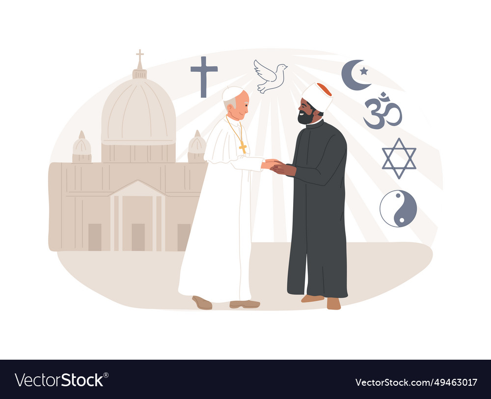 Interreligious Dialogue Isolated Concept Vector Image