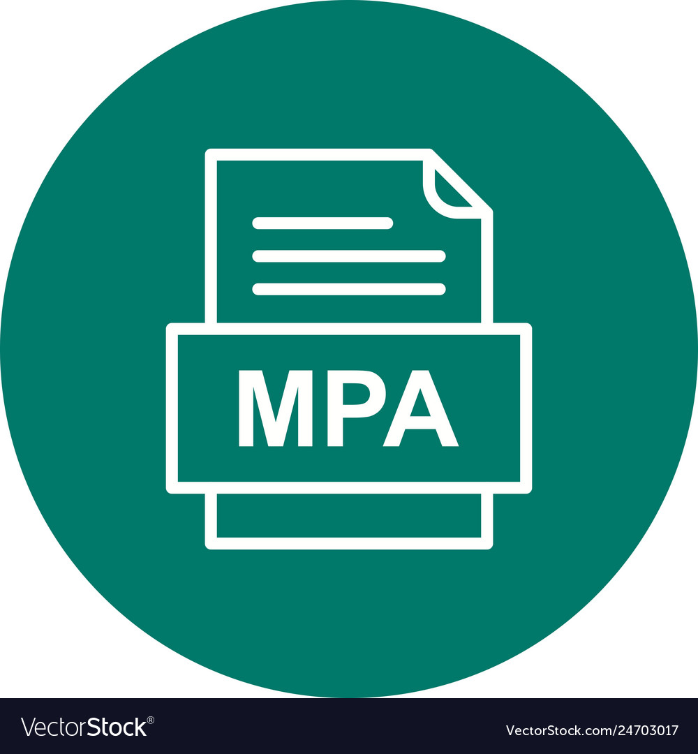 Mpa file document icon Royalty Free Vector Image