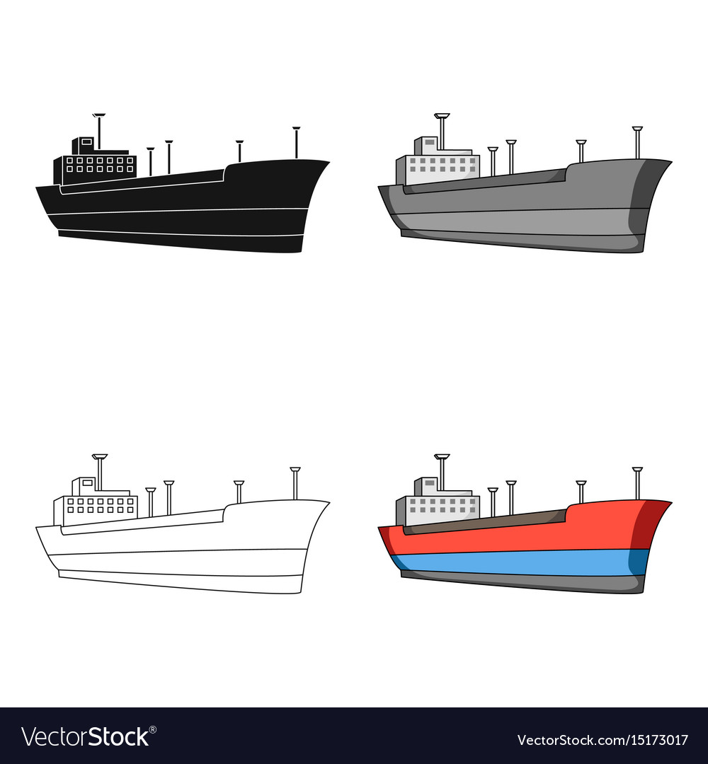 Oil shipoil single icon in cartoon style Vector Image