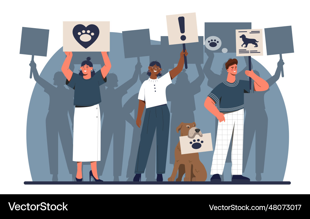 Protection of animal rights concept Royalty Free Vector