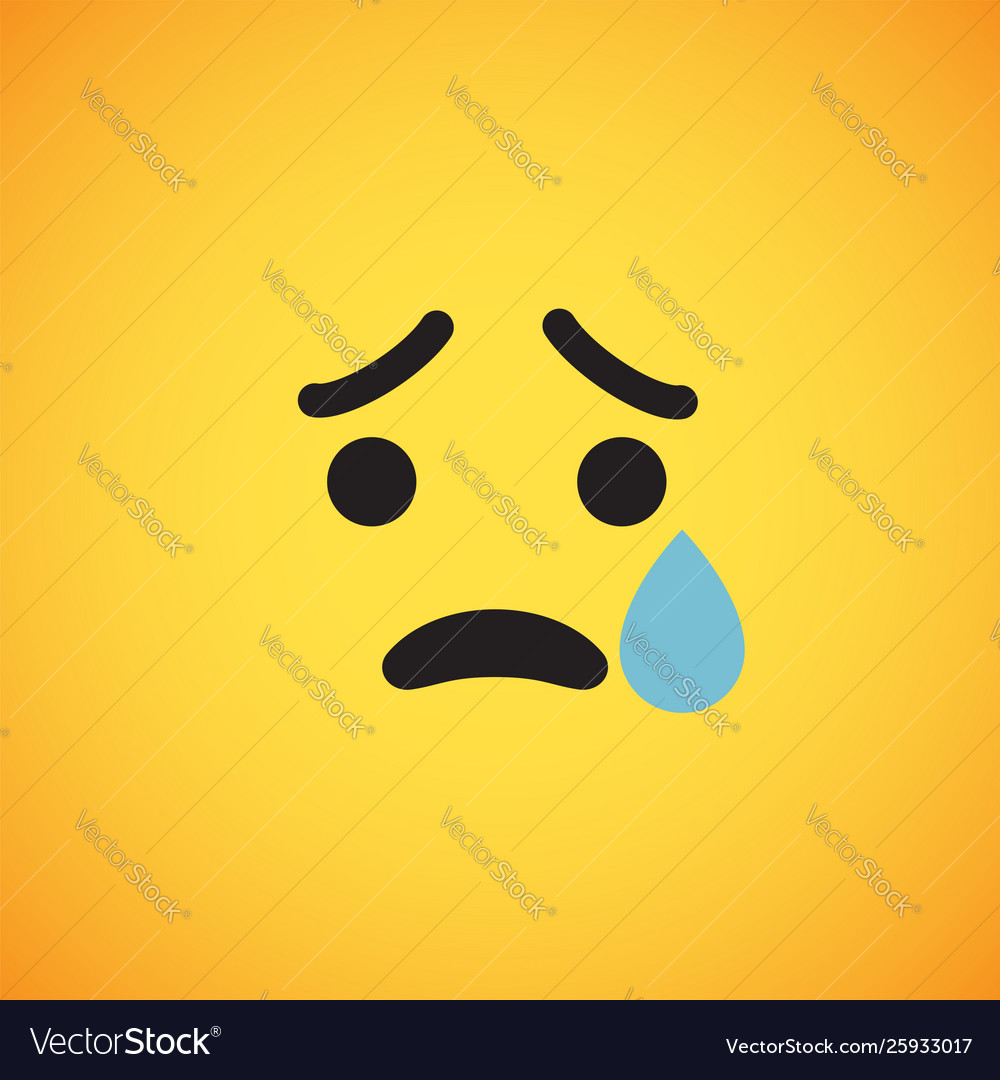 Realistic yellow emoticon in front Royalty Free Vector Image