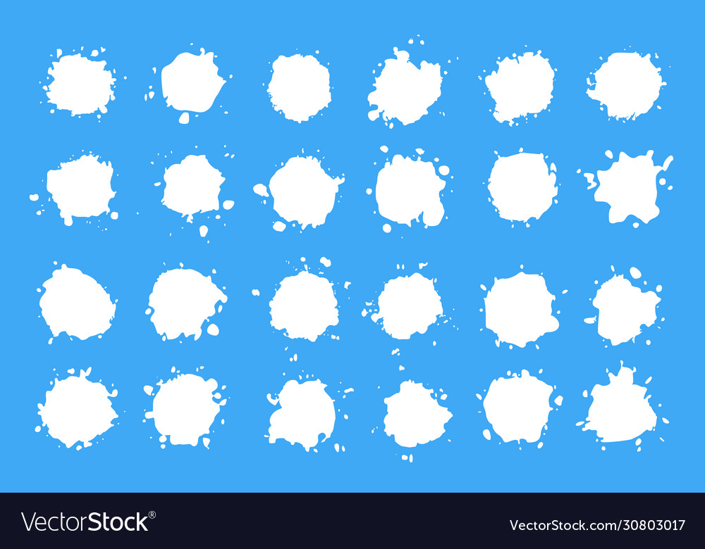 Set milk drops isolated vector image Set milk drops isolated