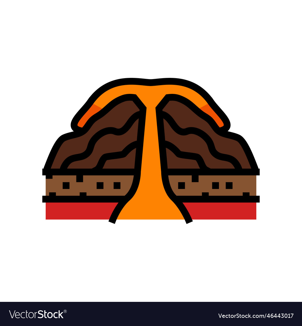 Shield volcano lava color icon