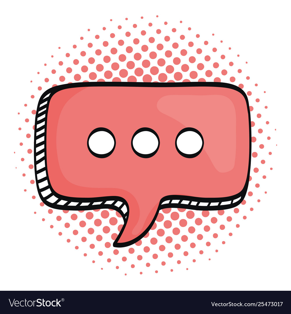 Speech bubble message with relief drawing Vector Image