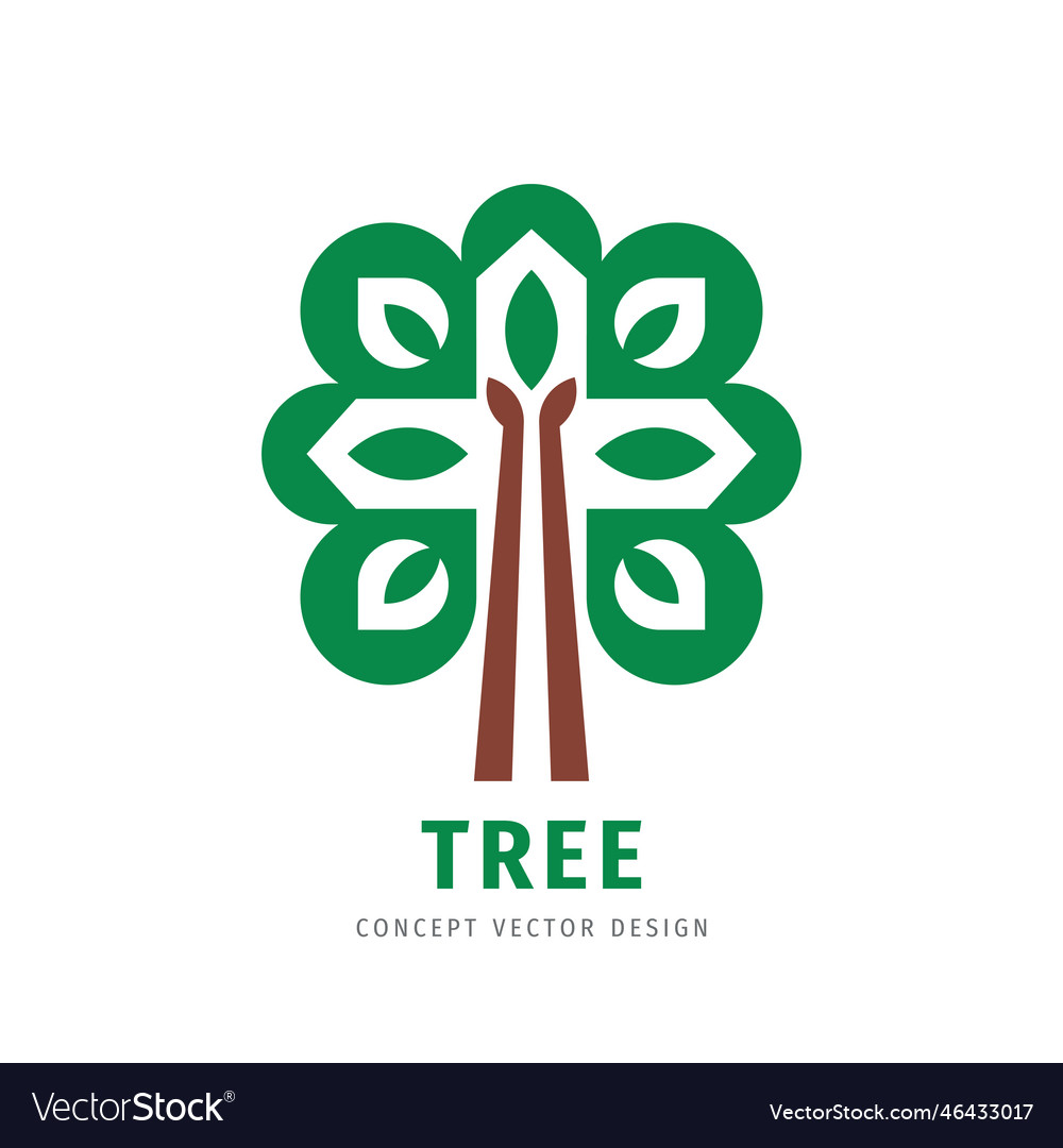Tree concept logo graphic design nature Royalty Free Vector