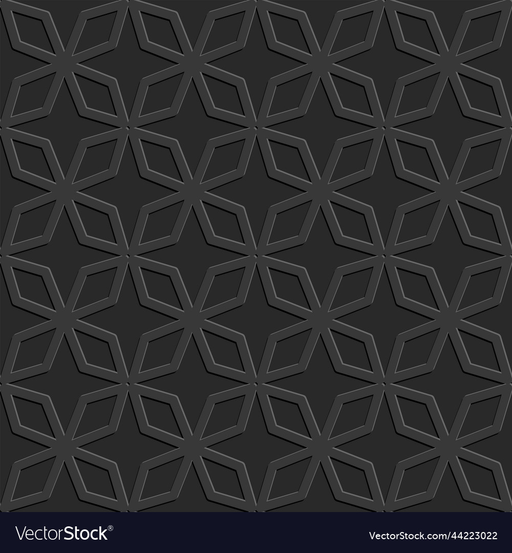 Arabic seamless pattern embossed perforated black Vector Image