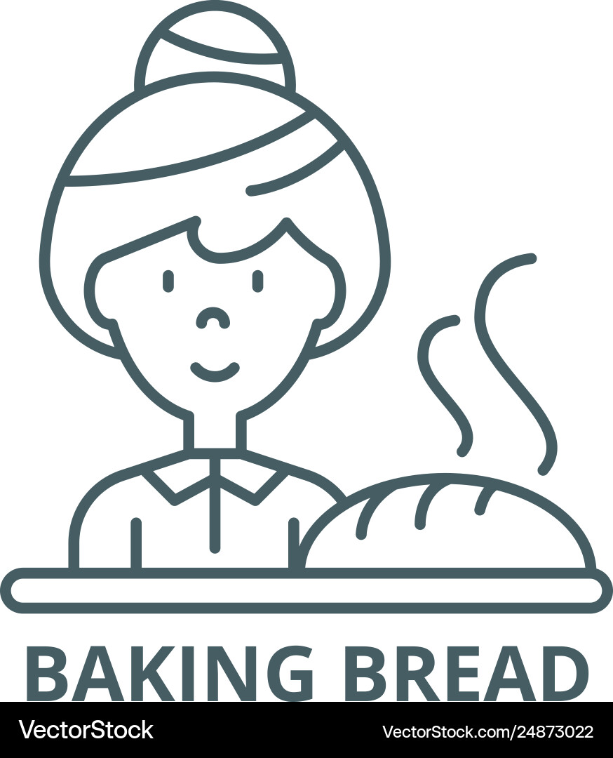 Baking bread line icon bread Royalty Free Vector Image