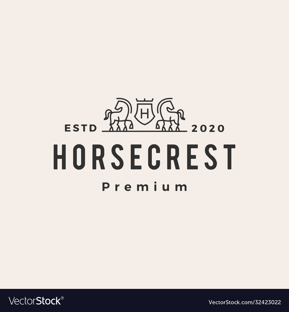 Horse coat arms hipster vintage logo icon vector image Horse coat arms hipster vintage logo icon