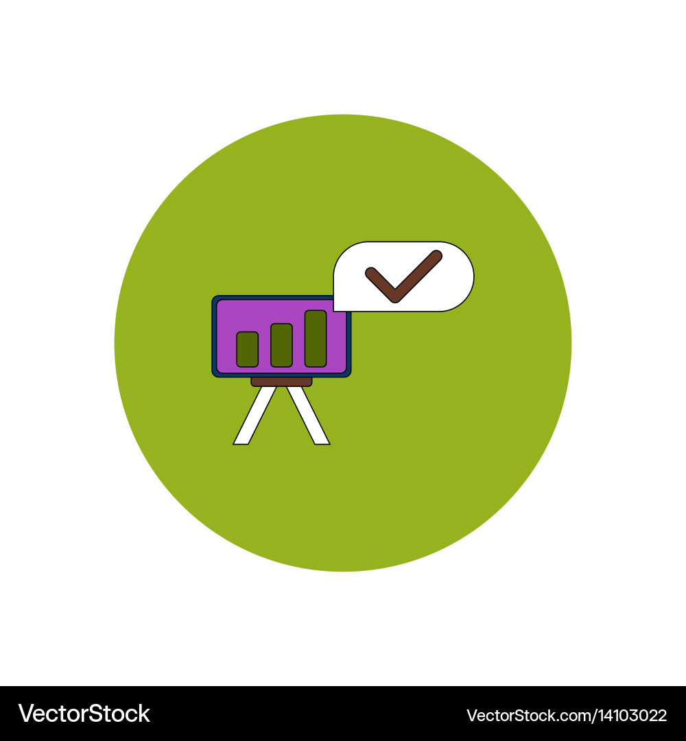 In flat design column chart Royalty Free Vector Image