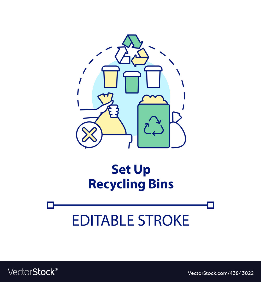 Set Up Recycling Bins Concept Icon Royalty Free Vector Image Set Up Recycling Bins Concept Icon Royalty Free Vector Image