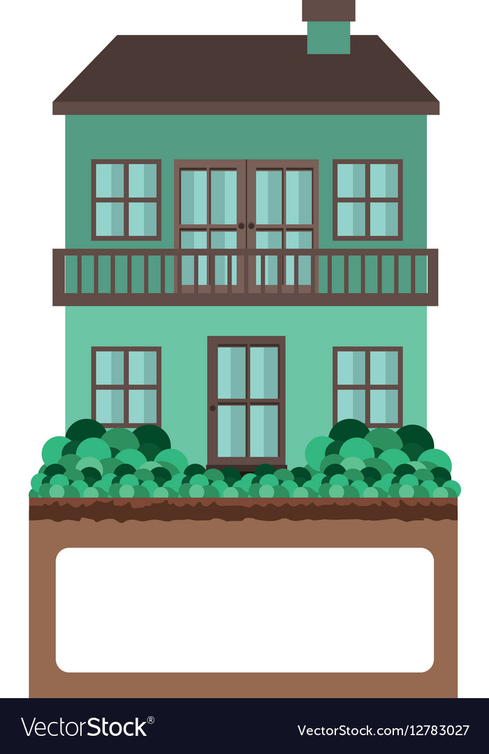 House With Two Floors And Balcony Royalty Free Vector Image Balcony Royalty Free Vector Image