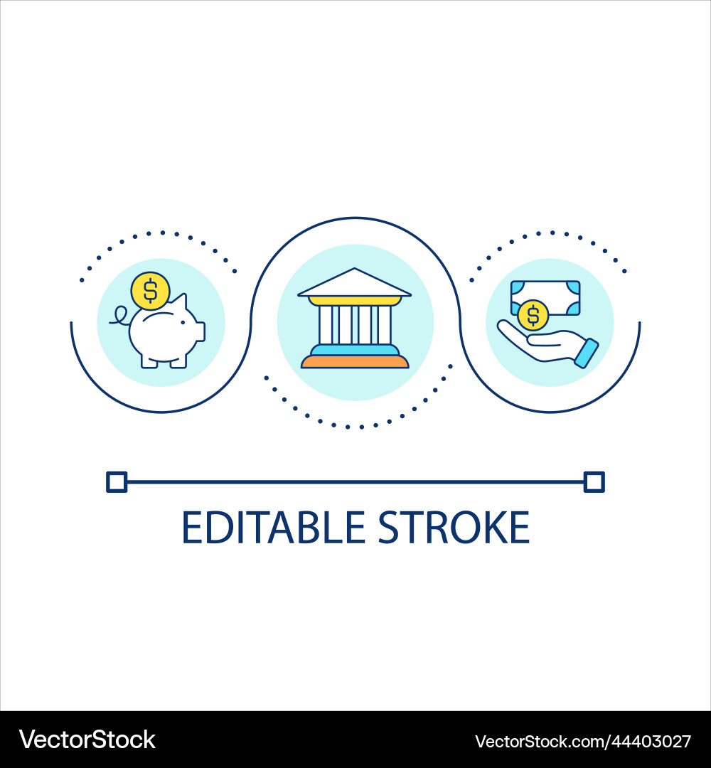 Money saving loop concept icon Royalty Free Vector Image