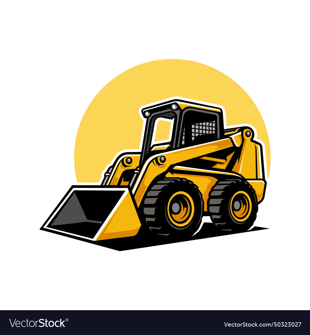 Skid steer heavy equipment Royalty Free Vector Image