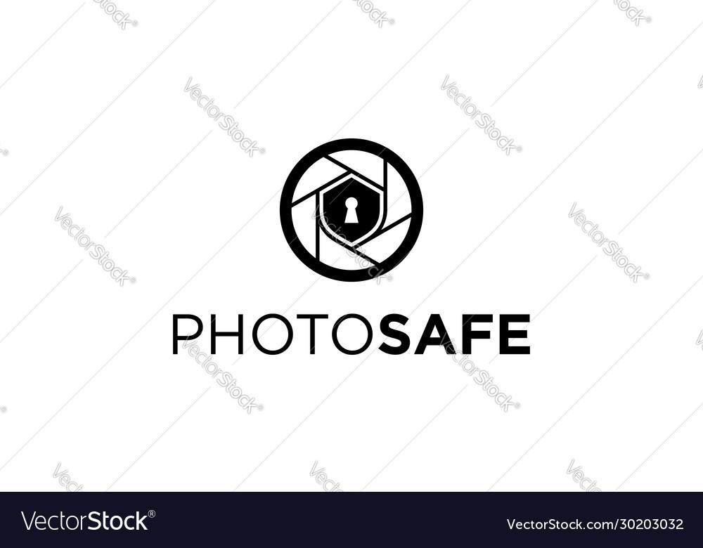 Black photo safe logo design concept